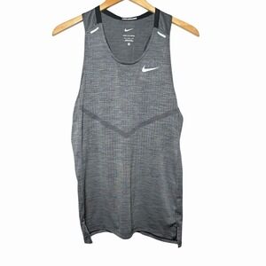 Nike Mens Dri-FIT ADV TechKnit Ultra Running Tank Gray Reflective Size M Gymcore